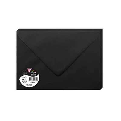 Afbeelding van Clairefontaine 5832C verpakking met 20 enveloppen, formaat C5, 16,2 x 22,9 cm 120 g/m², kleur: zwart uitnodiging en briefwisseling pollen serie premium papier glad