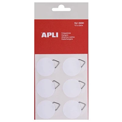 Afbeelding van Apli Verpakking met 12 lijmlijsthouders, diameter 30 mm. Kleur: Wit 38710 gesorteerd