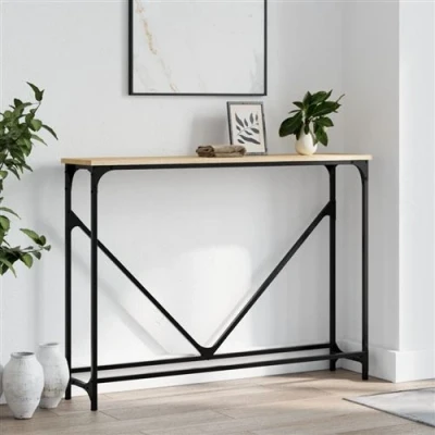 Afbeelding van Wandtafel 102x22,5x75 cm bewerkt hout sonoma eikenkleurig