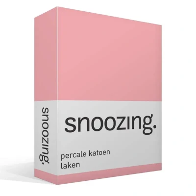 Afbeelding van Snoozing Laken Lits jumeaux Percale katoen 240x260 cm Roze