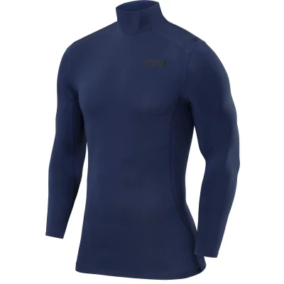 Afbeelding van TCA Mannen Pro Performance Compressie Basislaag Lange Mouw Thermische Top Mock Hals Donkerblauw (Oud), XL