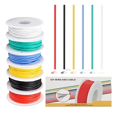 Afbeelding van Coomoors 0,2 mm² elektrische draad, 24 AWG, met pvc coating, draden, set 6 kleuren (elk 7 meter) voor doe het zelf RC vliegtuigen, huishoudelijke apparaten, meters enz
