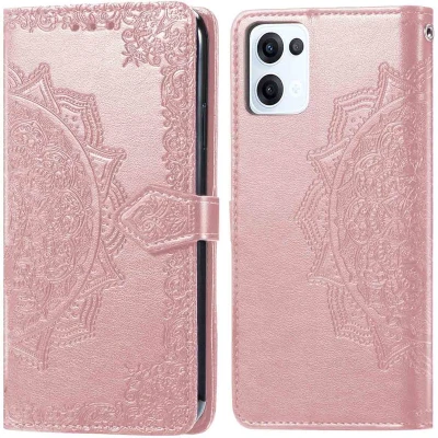 Afbeelding van imoshion Hoesje Geschikt voor Oppo Reno 13 Mandala Bookcase Rose Gold