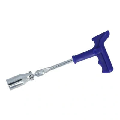 Image de Carpoint Clé pour bougie d&#039;allumage Poignée en T 26 cm acier 21 mm bleu