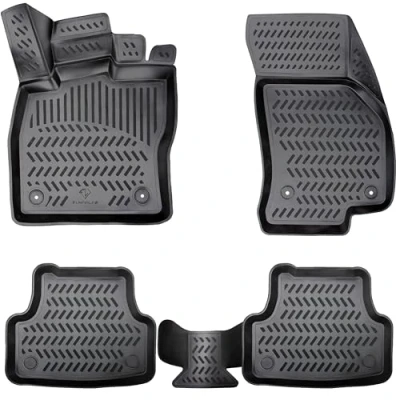 Afbeelding van ELMASLINE 3D Vloermat voor CITROËN C4 2010 2019 Automat van Caouthcouc met extra hoge randen auto accessoires
