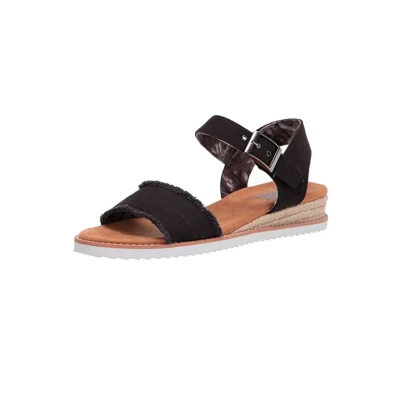 Afbeelding van Skechers Desert KISS Adobe PRIN Sandalen met sleehak, Dames, Maat: 39, Black Textiel