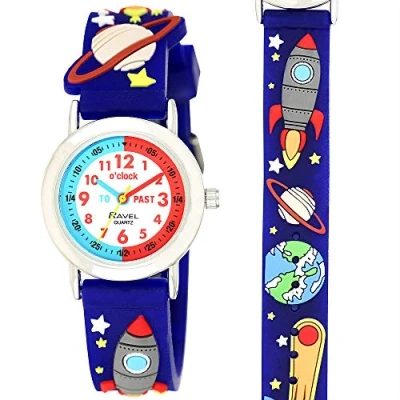 Afbeelding van Ravel Leerhorloge voor kinderen, Ruimte, riem