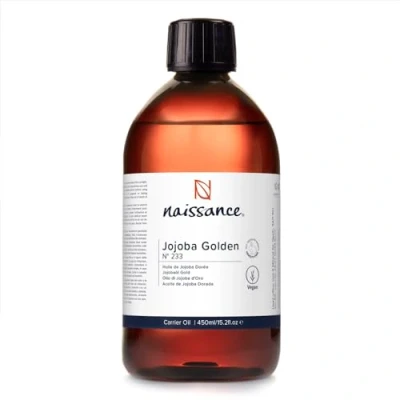 Afbeelding van Naissance Gouden jojoba olie (nr. 233), 450 ml, natuurlijk en koudgeperst, voor de verzorging van huid, lichaam haar, veganistisch