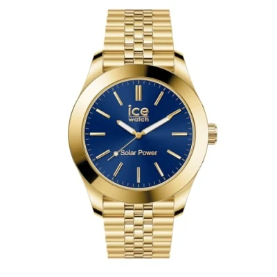 Afbeelding van ICE Watch steel Gold blue Medium SOLAR 3H 023798