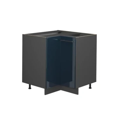 Afbeelding van Vicco Hoekkast Fame Line, Donkerblauw hoogglans/Antraciet, 80.5 cm zonder werkblad