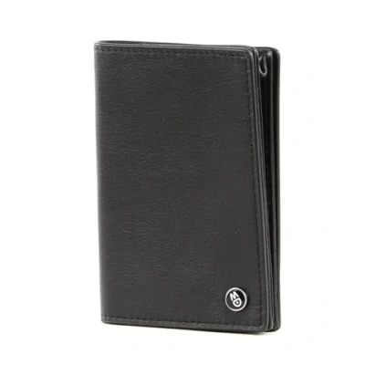 Afbeelding van MANDARINA DUCK Leren Kaarthouder Downtown Wallet Black Zwart