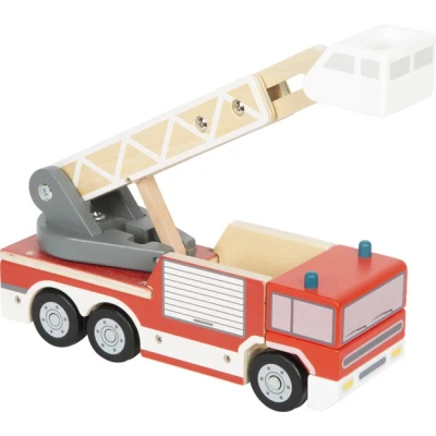 Afbeelding van Houten Brandweerwagen met draaiende ladder