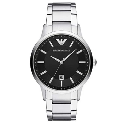 Afbeelding van Emporio Armani Horloge, roestvrij stalen polshorloge, 43 mm kastgrootte, zilver.