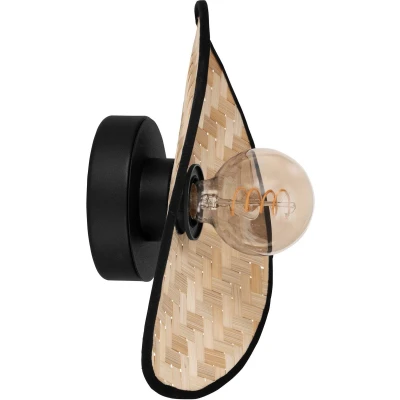 Afbeelding van EGLO Marywell Wandlamp E27 30 cm Zwart/Bruin Hout