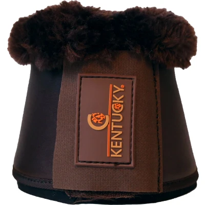 Afbeelding van Kentucky Horsewear Bruin Leren Springschoenen voor Paarden Kunstleer met Bruine Wolrand L