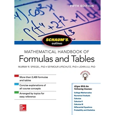 Afbeelding van Schaum&#039;s Outline of Mathematical Handbook Formulas and Tables, Fifth Edition