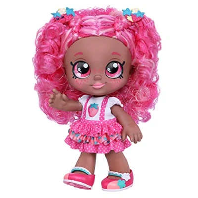 Afbeelding van Kindi Kids Berri D&#039;Lish Strawberry Blossom Scented Big Sister Official 25 cm Peuterpop met Bobble Head, Glitter Eyes, verwisselbare kleding en afneembare schoenen