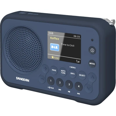 Afbeelding van Sangean DPR 76BT Dark Blue DAB+/FM draagbare radio werkt met oplaadbare accu of batterijen