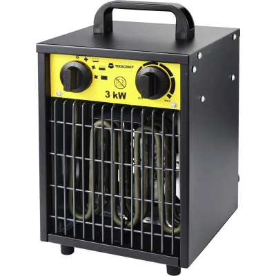 Afbeelding van TOOLCRAFT TO 8578335 Bouwkachel 3000 W Zwart geel
