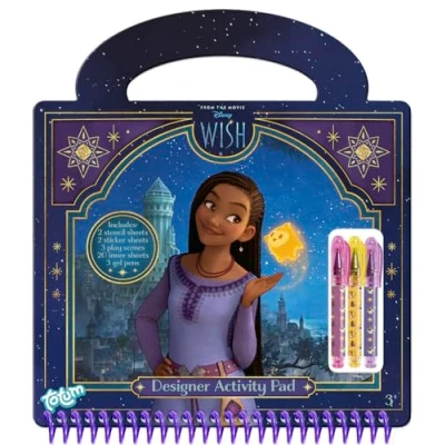 Afbeelding van Totum Disney Wish Designer doeboek tekenen schrijven stickeren hard cover 25 delig incl. sjablonen, mini gelpennen en stickers harde kaft ringband