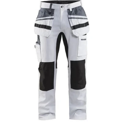 Image de Pantalon peintre stretch blanc/noir