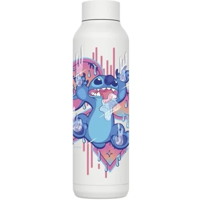 Afbeelding van Quokka Stitch Drip roestvrijstalen thermosfles, 630 ml, Solid White
