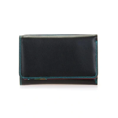 Afbeelding van Mywalit Ladies Medium Tri Fold Wallet Outer Zip Purse black/pace Dames portemonnee