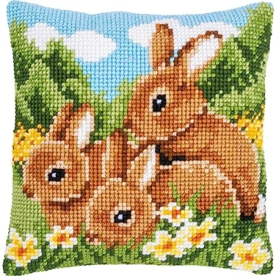 Afbeelding van Kruissteekkussen kit Konijnen PN 0009100