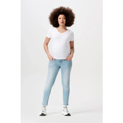 Afbeelding van Zwangerschapsbroek Slim jeans Mila 7/8 Light Blue Denim 27