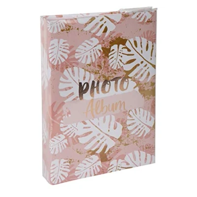 Afbeelding van Exacompta Ref. 62223E fotoalbum met insteekvakken PASTEL TROPIC 300 foto&#039;s 10 x 15 cm 100 pagina&#039;s formaat 22,5 32,5 gedrukte albums roze markering op het deksel