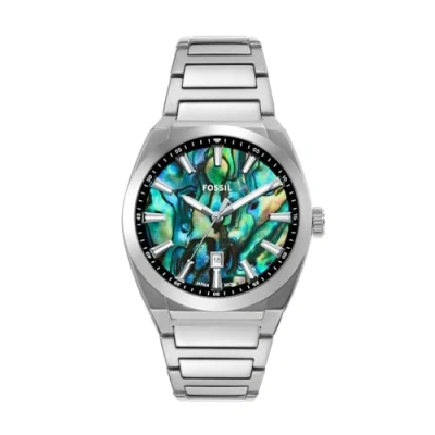 Image de Fossil Montre analogique à quartz pour homme avec bracelet en acier inoxydable FS6114, argenté