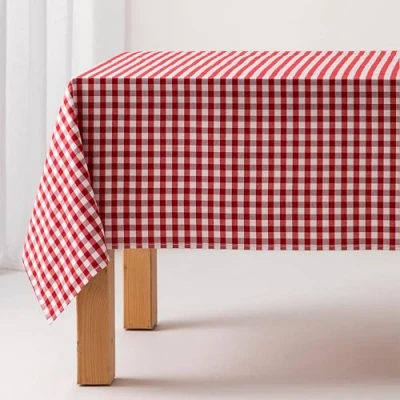 Afbeelding van GAMUSI Vlekafstotend tafelkleed, gingham ruitjes, rood 140 x 180 cm