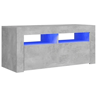 Afbeelding van vidaXL TV kast met ledlampen, betongrijs, 90 x 35 40 cm