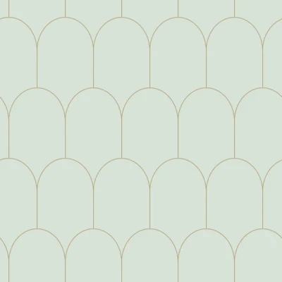 Afbeelding van ESTAhome behang art deco motief mintgroen en goud 139202 0,53 x 10,05 m