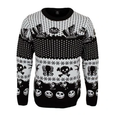 Image de The Nightmare Before Christmas Sweat shirt Symbols Noël Homme Noir et Blanc Taille S