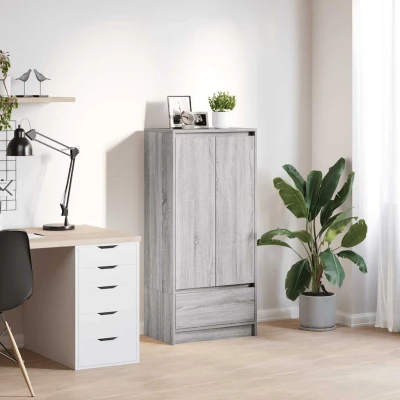 Afbeelding van vidaXL Kast met lade 55,5x34x119,5 cm spaanplaat grijs Sonoma