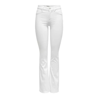 Afbeelding van ONLY Onlblush MID Flared Jeans, Dames, Maat: XSx32, White