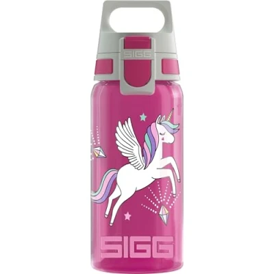 Afbeelding van SIGG Viva One Unifly drinkfles Voor kinderen Geschikt koolzuurhoudende dranken Lekvrij Vaatwasmachinebestendig BPA vrij sport en school Roze met eenhoorn 0,5 l