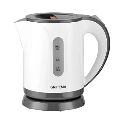 Afbeelding van GRIFEMA GC1001 Elektrische waterkoker, 0,8 l/1100 W, snel verwarmen, afneembaar en wasbaar kalkfilter, waterniveau indicator automatische uitschakeling, draadloze standaard voor het bewaren