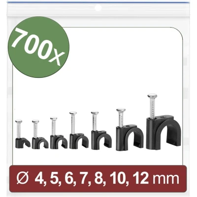 Afbeelding van Quadrios 24CA438 Spijkerclip Bundel Ø (bereik) 2 tot 12 mm Zwart 700 stuk(s)