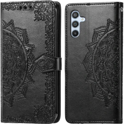 Afbeelding van imoshion Hoesje Geschikt voor Samsung Galaxy A36 Met Pasjeshouder Mandala Bookcase Zwart
