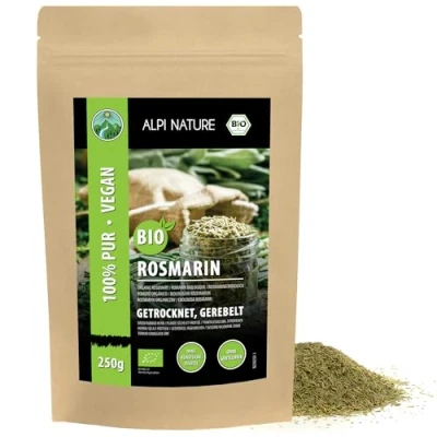 Image de Alpi Nature Romarin BIO 250g, Feuilles de Séchées et Frottées pour la Cuisine