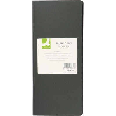 Afbeelding van Q Connect, Kaartopslag, Visitekaartjesboek zwart (8 x 6 cm)