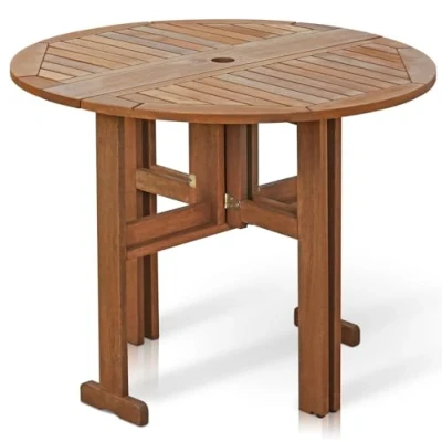 Afbeelding van Furinno Tioman FG17035 ronde klaptafel hardhout