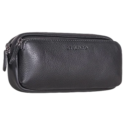 Afbeelding van STILORD Melissa Vintage etui van echt leer met ritssluiting, grote effen schooltas, make uptas voor dames en heren, zwart, M, vintage, zwart., stijl