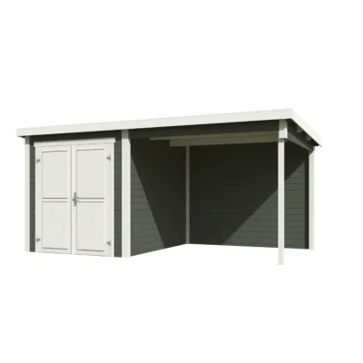 Afbeelding van Tuinhuis Lars 500x250 cm Green Grey wit Gecoat