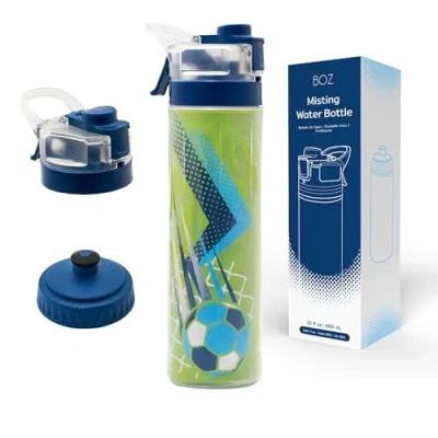 Afbeelding van BOZ Champion Zachte waterfles van 650 ml met voetbalthema, verfrissende nevel, robuust geïsoleerd design, lekvrij, gemakkelijk te reinigen, sportieve hydratatieoplossing voor kinderen en