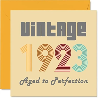 Afbeelding van verjaardagskaart voor mannen en vrouwen, vintage 1923 Aged To Perfection grappige jou 145 mm x opa oma