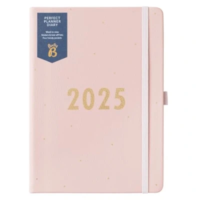 Afbeelding van Busy B Perfect Planner weekplanner van januari tot december 2025, A5 roze, kunstleer met stickers en afneembare lijsten