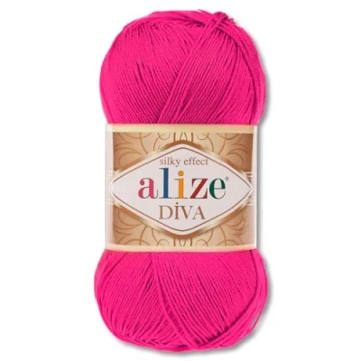 Afbeelding van Frida&#039;s Wollhaus Alize Diva breiwol, haken van microvezel, 100 g, 64 kleuren (149 magenta)